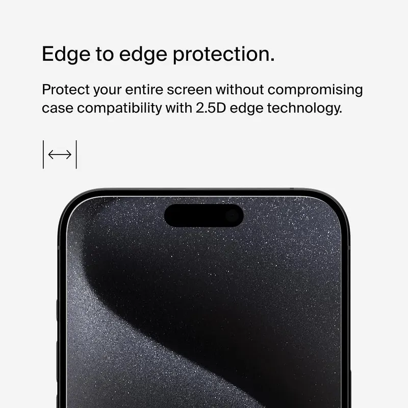 Belkin UltraGlass2 Scratch-Resistant Screen Protector iPhone 15 – Crystal Clear