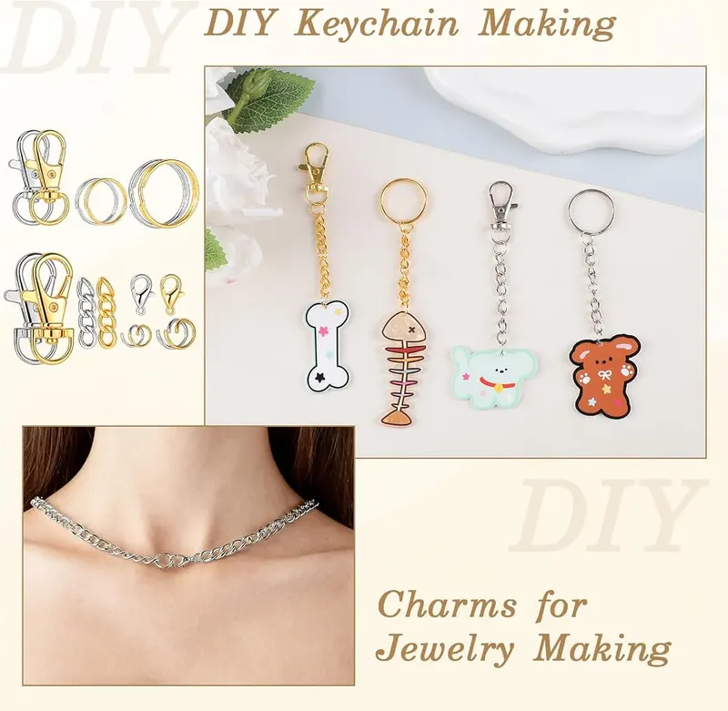 BESARME 1130PCS Keychain Making Kit Jump Rings – Jump rings and key rings