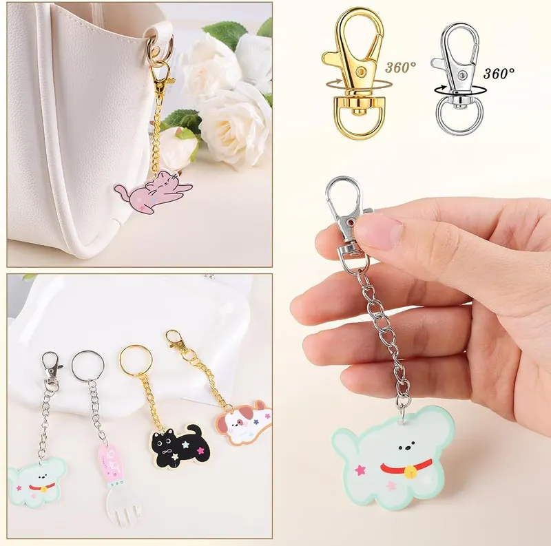 BESARME 1130PCS Keychain Making Kit Jump Rings – Gold and silver tones
