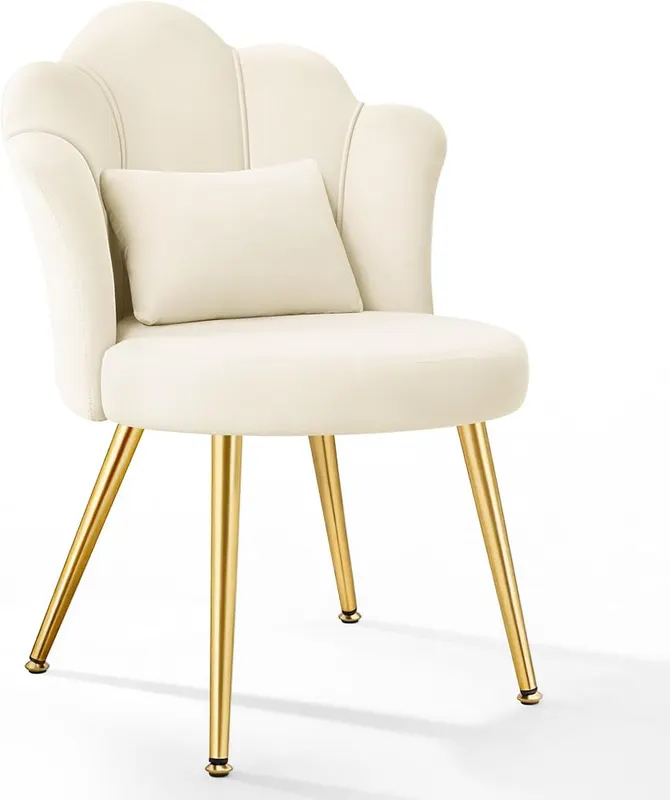 BestGlory Petal Makeup Vanity Chair Beige in Beige