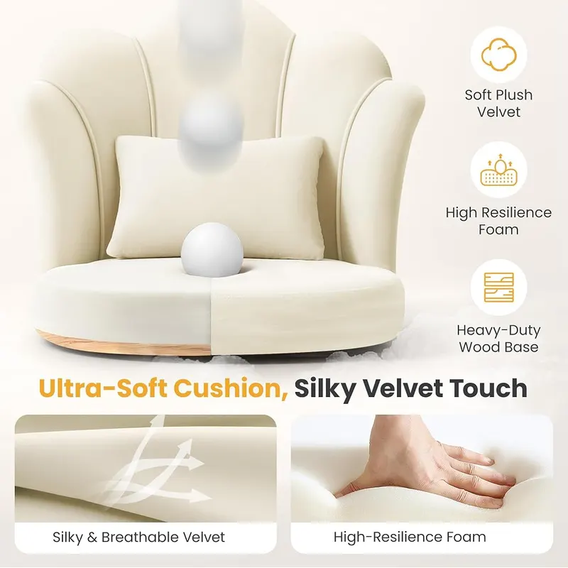 BestGlory Petal Makeup Vanity Chair Beige – Quick & Hassle-Free 10-Minute Assembly