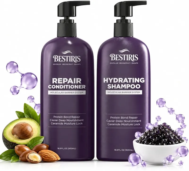 Bestiris Triple-Action Repair Shampoo and Conditioner Set