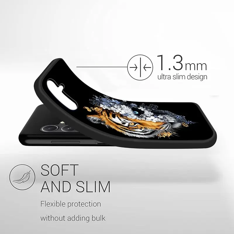 BFUKVOU for Galaxy A17 5G Case Tiger and Skull Floral Art – product photo 3 of 7