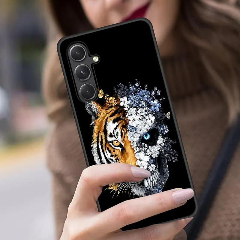 BFUKVOU for Galaxy A17 5G Case Tiger and Skull Floral Art – product photo 6 of 7
