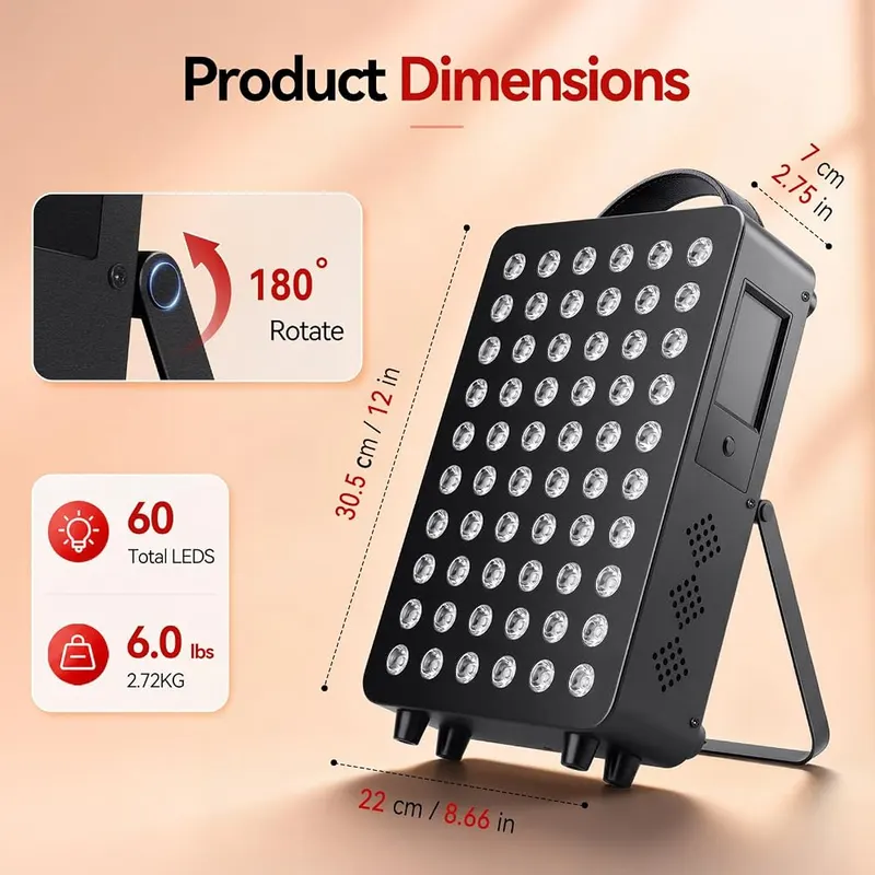 BGTHNG Red Light Therapy Panel – Built in five to thirty minute timer