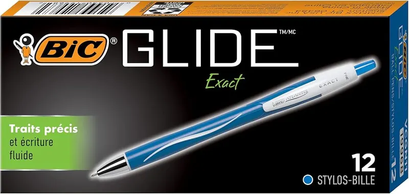 BIC Glide Exact Blue Retractable Ballpoint Pens – product photo 2 of 9