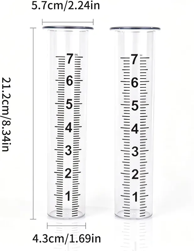 BinaryABC Plastic Rain Gauge Replacement Tube 2PCS – Two replacement rain gauge tubes
