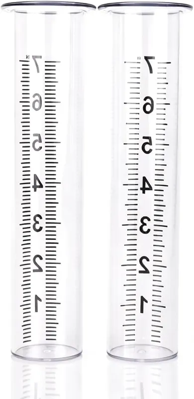 BinaryABC Plastic Rain Gauge Replacement Tube 2PCS – Fits standard rain gauges