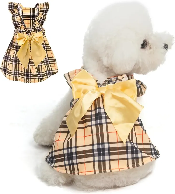 BINGPET Plaid Dog Dresses in Plaid