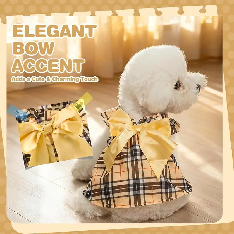 BINGPET Plaid Dog Dresses – Perfect for Small Pets