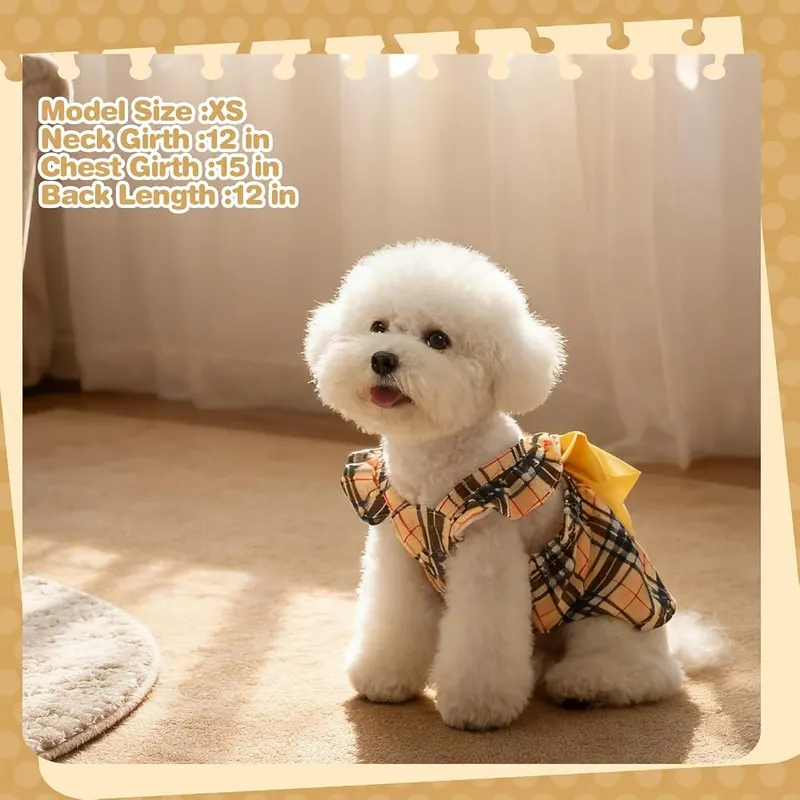 BINGPET Plaid Dog Dresses – Soft & Comfy Material