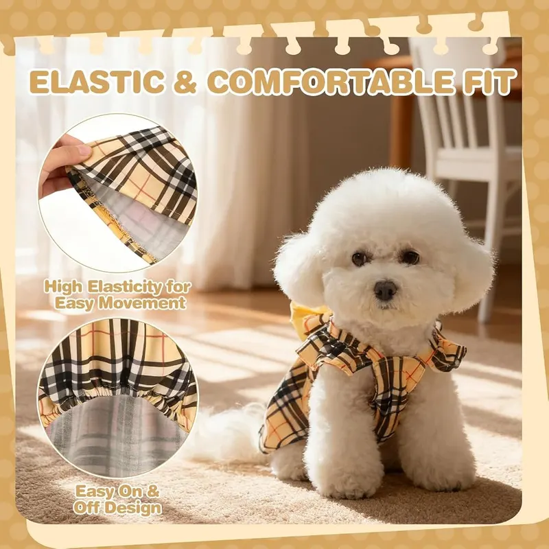 BINGPET Plaid Dog Dresses – Dress Up for Any Fun Moment