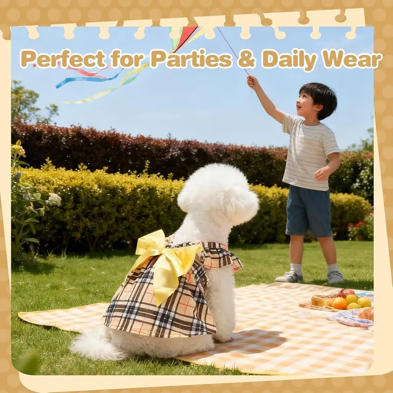 BINGPET Plaid Dog Dresses – Easy to Wear