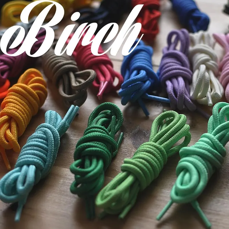 Birch Round Shoelaces 27 Colors 3/16″ Thick – Choose with your own taste