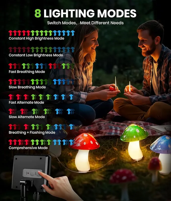 BITPOTT Mushroom Solar Lights Outdoor – product photo 3 of 6