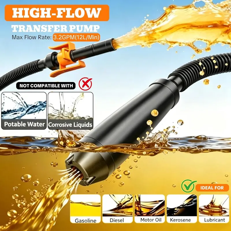 BITTON Cordless Fuel Transfer Pump – Compatible with major power tool batteries