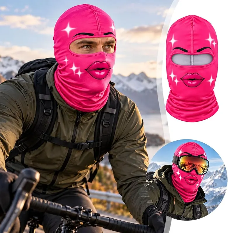 BJUTIR Funny Ski Mask – Realistic human face printed design
