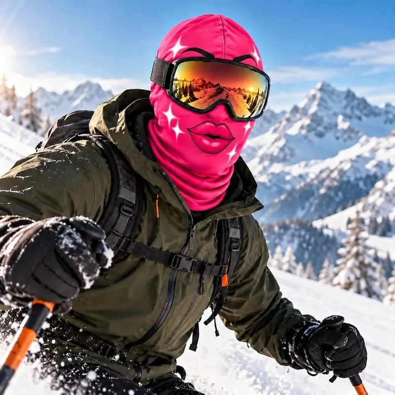 BJUTIR Funny Ski Mask – Stretchable fabric with elastic edges
