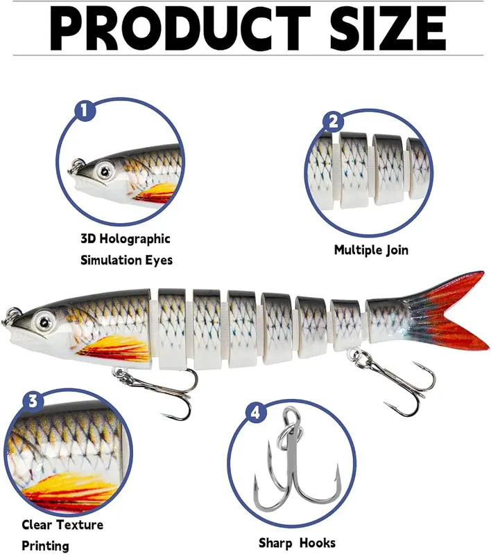 BJYJ 3 Pack 5.1″ Glide Baits – 3-pack of 5.1 inch lures