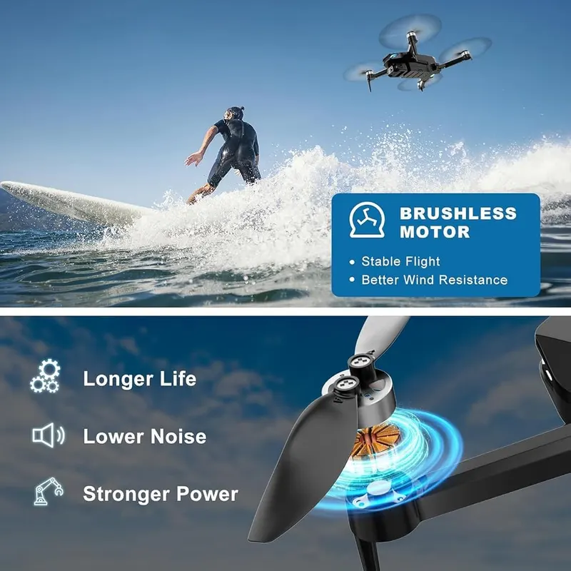 BLINORY 2K Drone with Camera Black – Brushless Motor for Stable & Smooth Flight