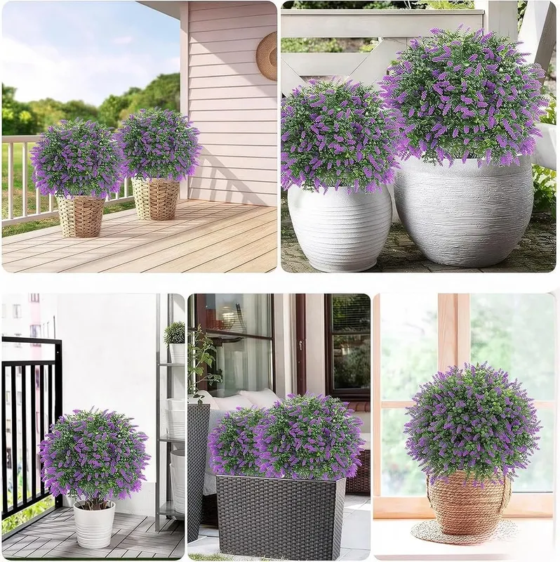 Bloyapix 27.5″ Artificial Lavender Boxwood Topiary Ball – Weather-resistant & Durable