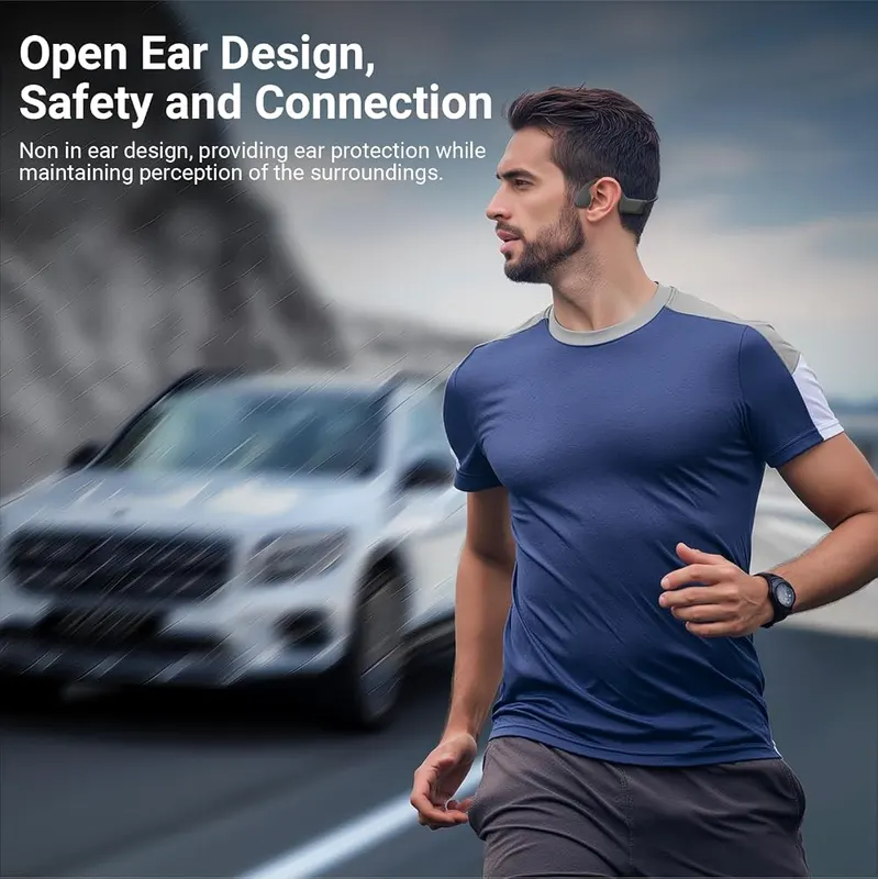Blrakx New Waterproof Open-Ear Bone Conduction Headphones Black-Grey – product photo 3 of 6
