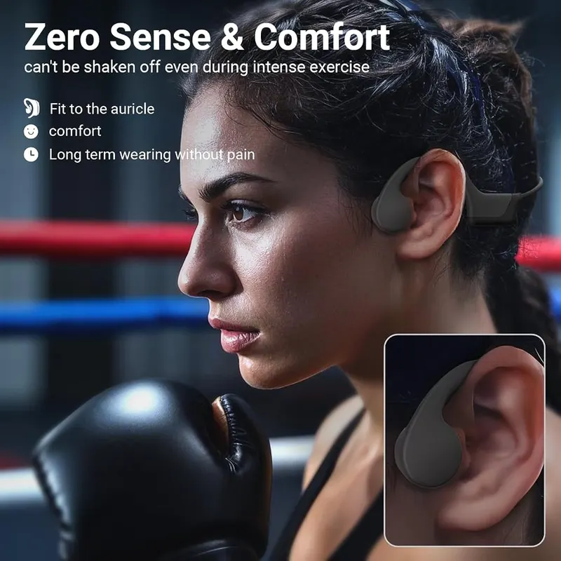 Blrakx New Waterproof Open-Ear Bone Conduction Headphones Black-Grey – product photo 4 of 6