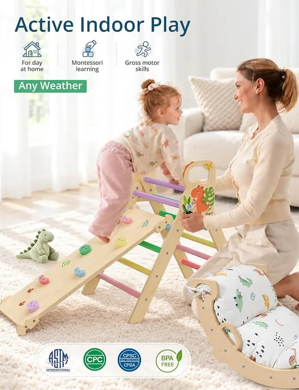 BlueWood Pikler Triangle Set – Nine ways to play