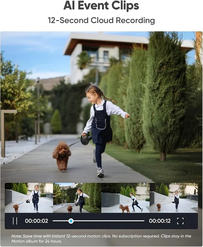 blurams 4K Ultra Security Cameras Wireless Outdoor – 355 degree pan and 90 degree tilt