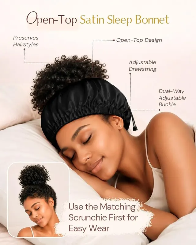 BONNET QUEEN Adjustable Double Layer Silk Like – Adjustable fit for comfort