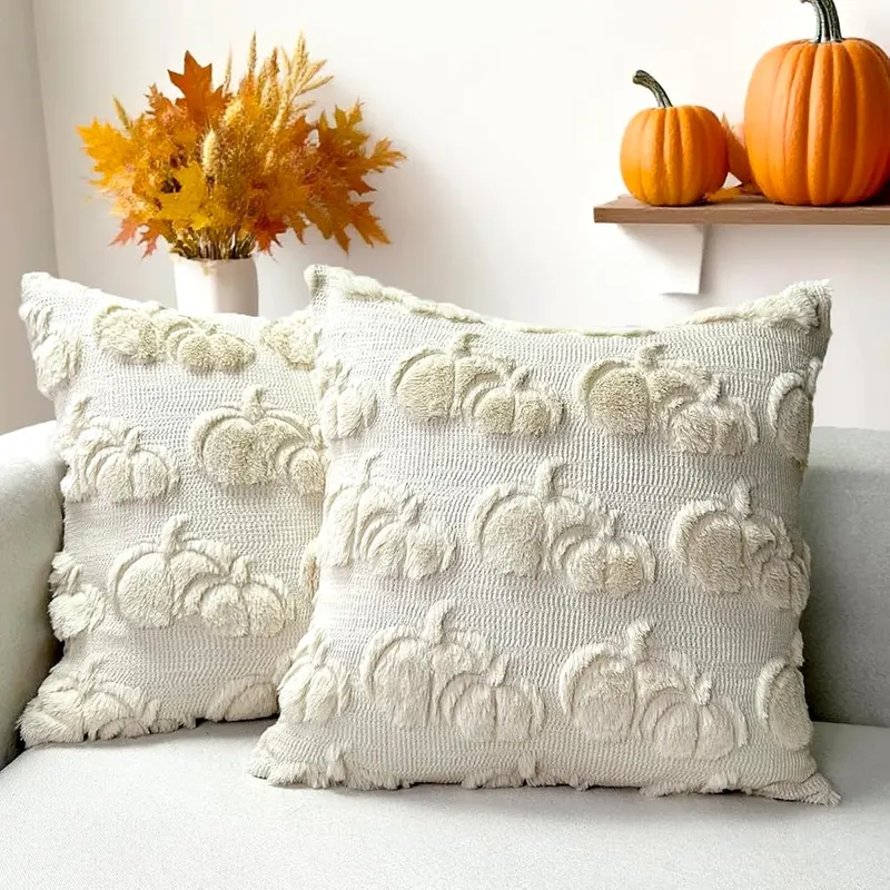 Booque Valley Fall Decorative Pillow Covers Set Beige in Beige