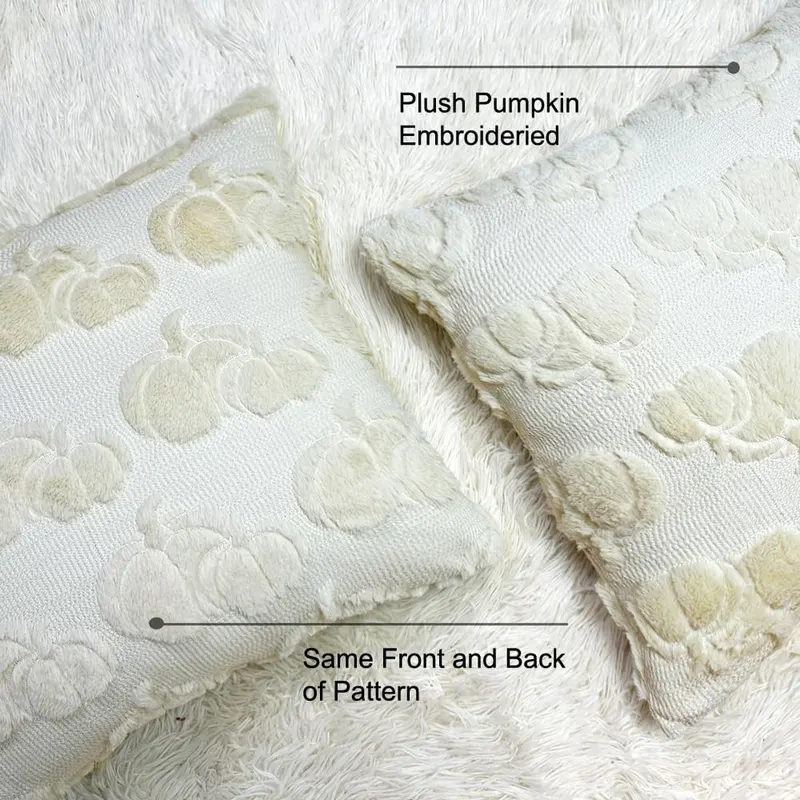Booque Valley Fall Decorative Pillow Covers Set Beige – 100% Polyester