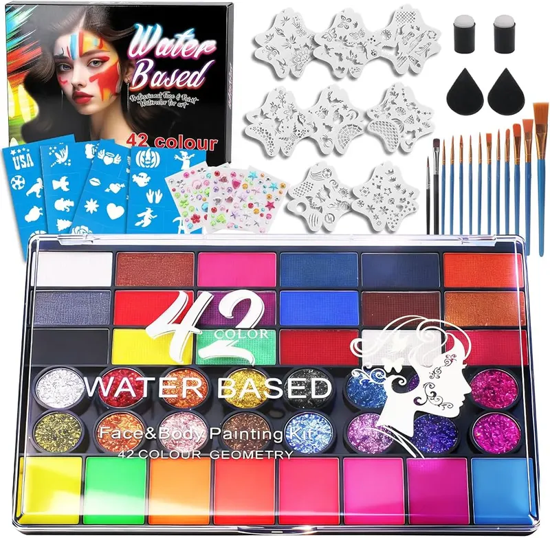 BORUIT 42 Color Face Painting Kit