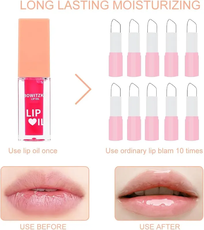 Bowitzki Lip Oil Glow Gloss Non Sticky – Wear alone or over lip color