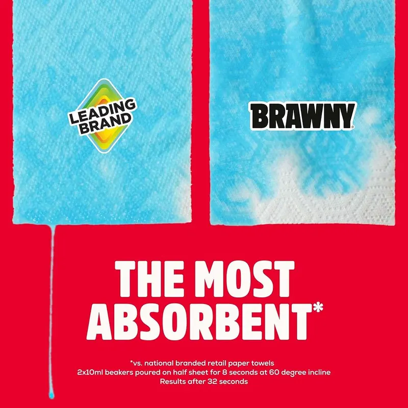 Brawny Tear-A-Square 3-Ply Paper Towels 6 (3X2) Double Rolls (76 Sheets Each) – Customizable Sheet Size Options