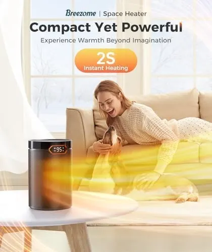 BREEZOME Space Heater – Tip-over and overheat protection