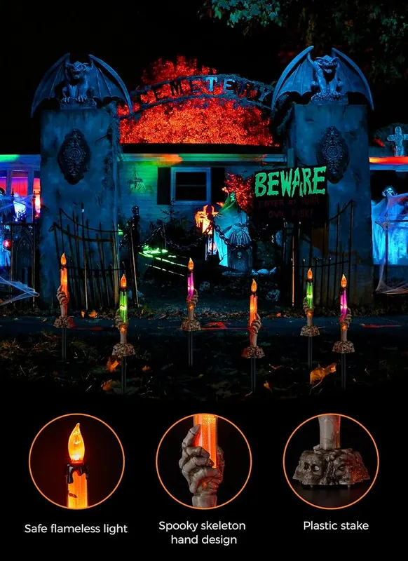 Brightown 6Pack Halloween Decorations Outdoor Candle Lights – Indoor and outdoor Halloween decor