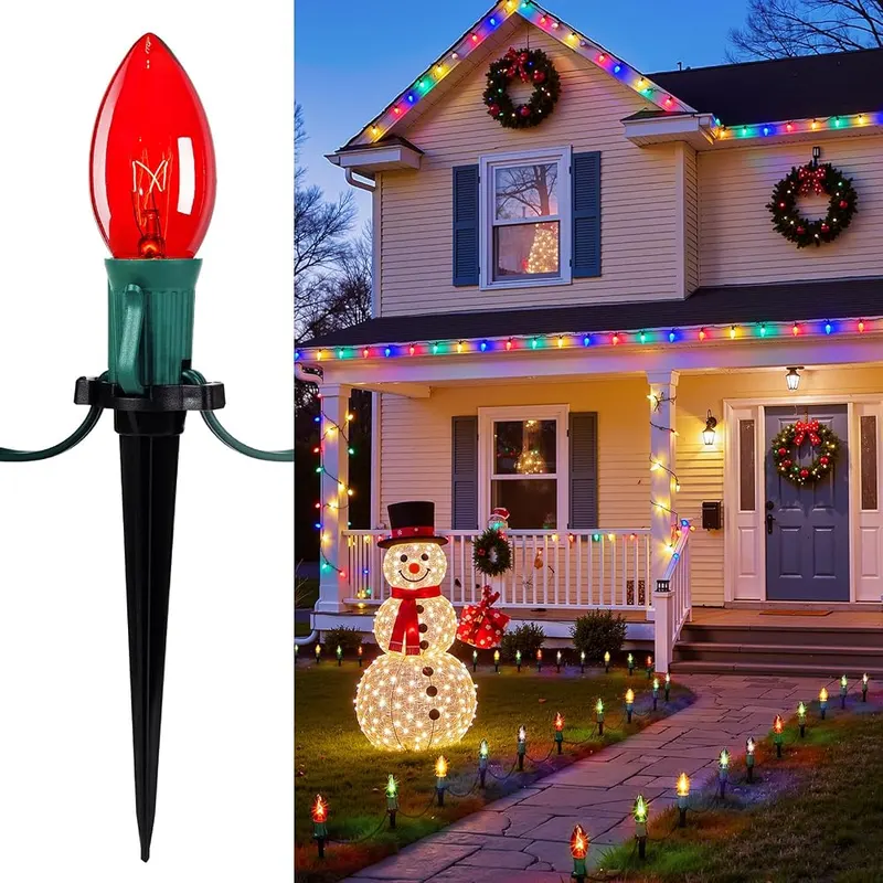 Brightown Christmas Pathway Lights Outdoor in Multicolor