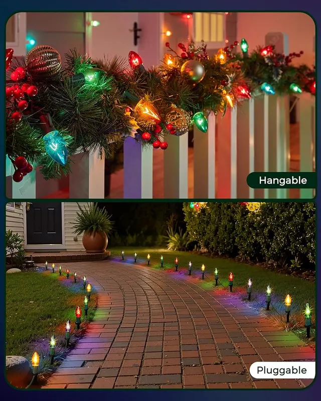 Brightown Christmas Pathway Lights Outdoor – Replaceable