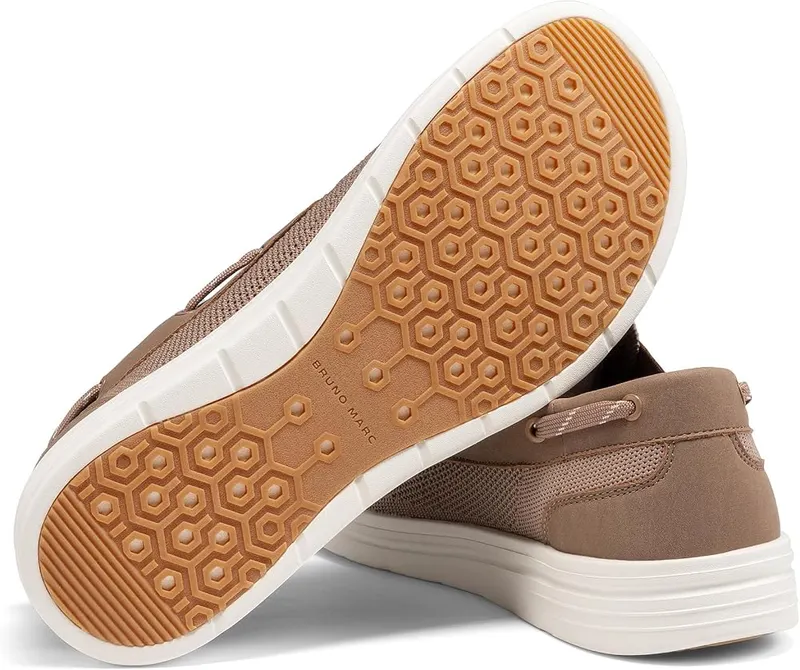 Bruno Marc Men’s Arch Support Loafers Casual Boat Brown 12 – Wide toe box for natural comfort