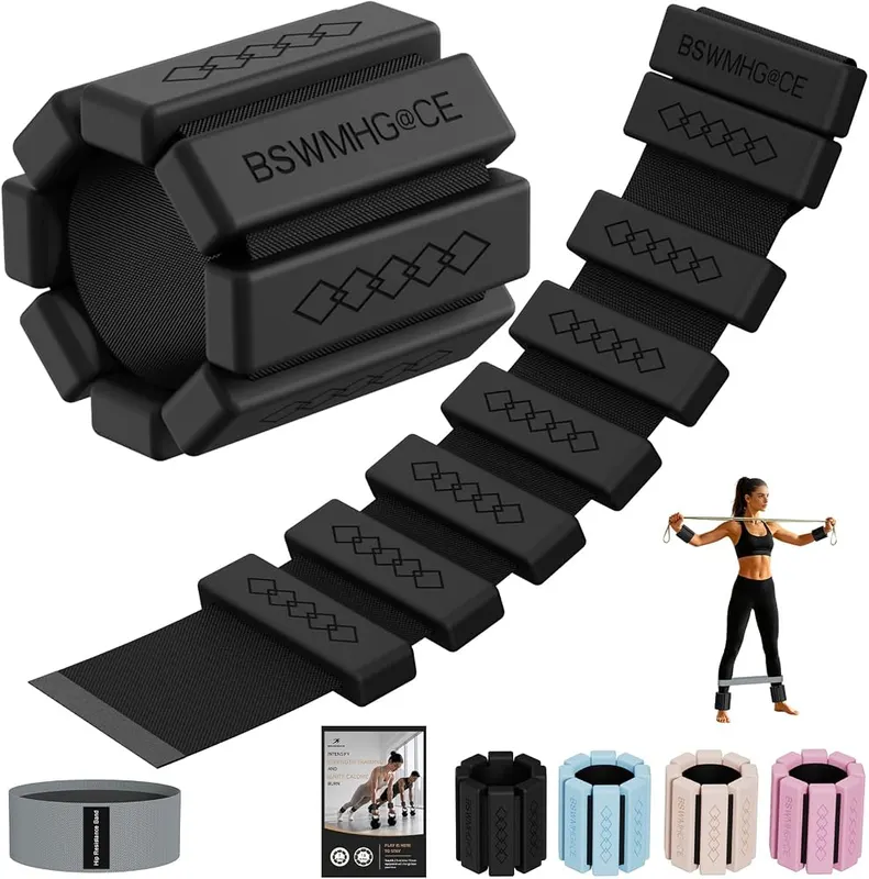 BSWMHG@CE 2LBS Adjustable Silicone Wrist & Ankle in Polar Night Black