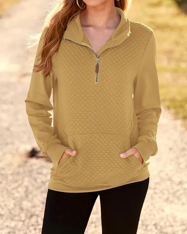 BTFBM Casual Quarter Zip Sweatshirt – Long sleeve pullover