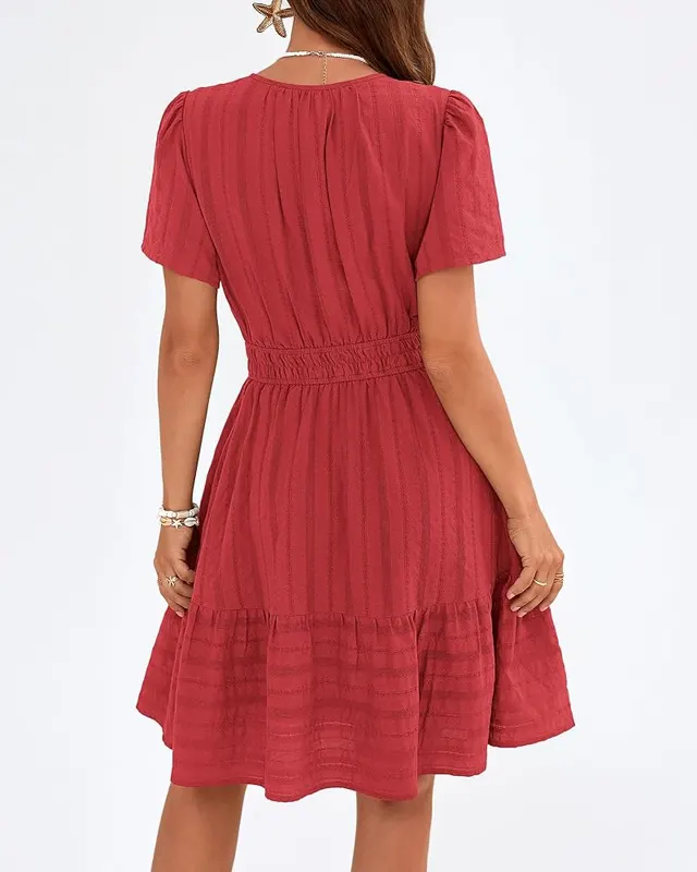 BTFBM Womens Summer 2026 Casual Mini Dresses – Side pockets included