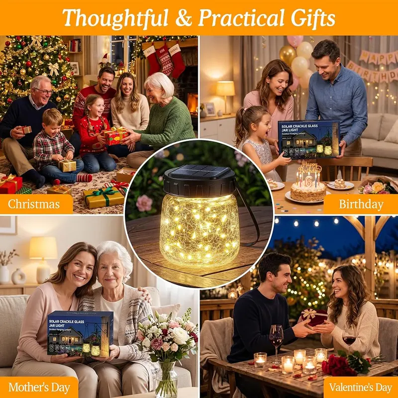 BUCASA Small Solar Lanterns Outdoor Waterproof Hanging – Perfect for Occasions & Gift Giving