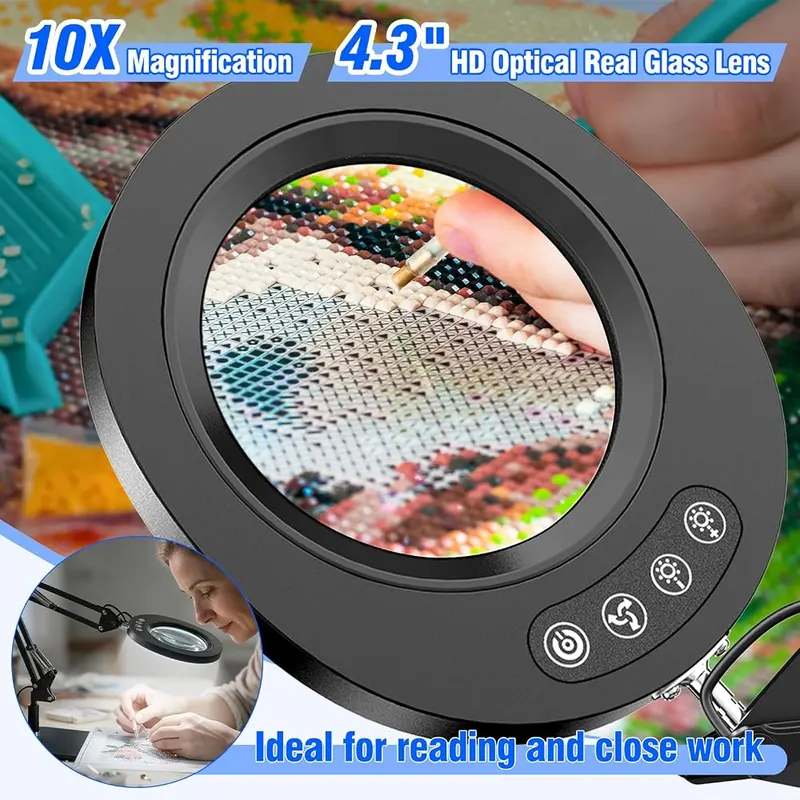 Budsom 10X Large Magnifying Glass – True glass 10X magnification lens