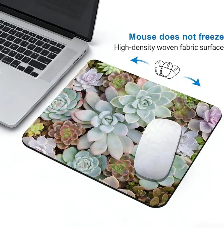 BUKAQINO Cute Succulent Mouse Pads – Ultra-Smooth Surface -- Premium textured fabric enables effortless