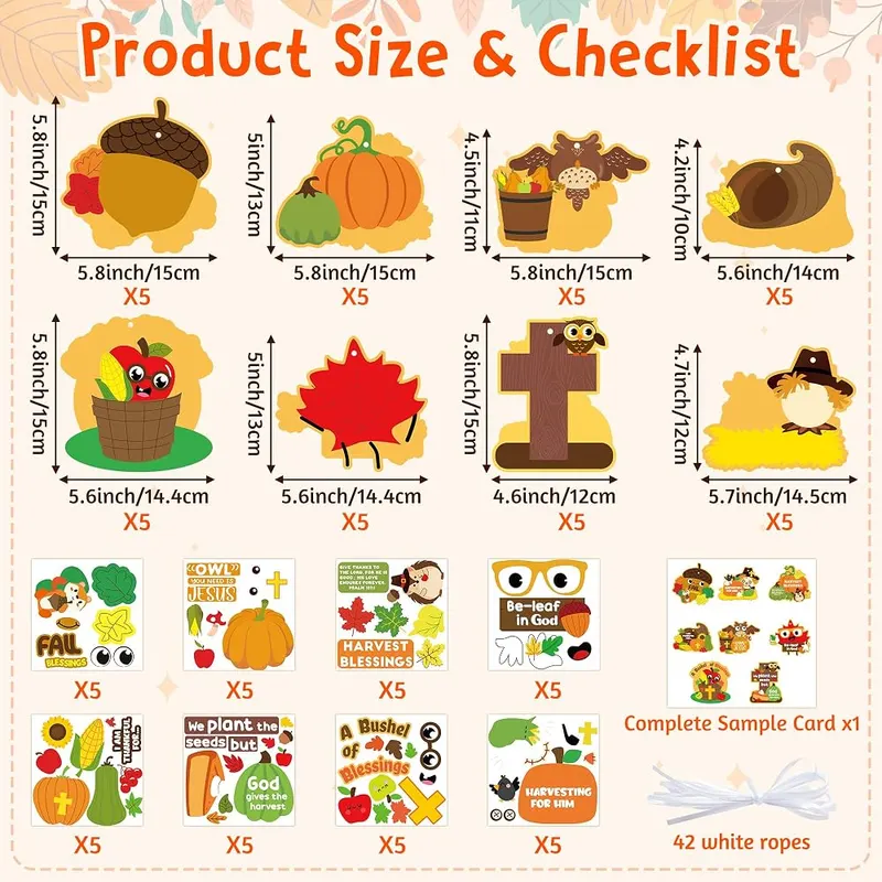 BWkoss Fall Religious Sunday School Crafts – Fall DIY Craft Kit