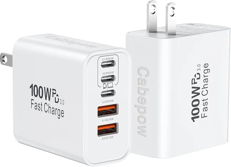 Cabepow USB C Super Fast Charger Block in White