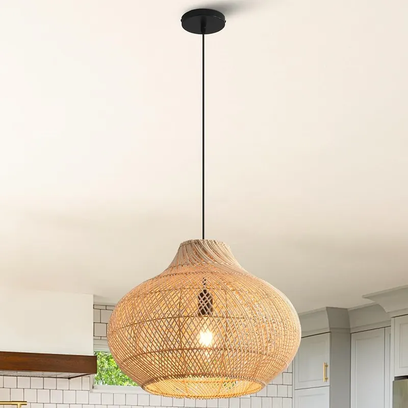 CalorHoga 13.8″ Boho Pendant Light in Black