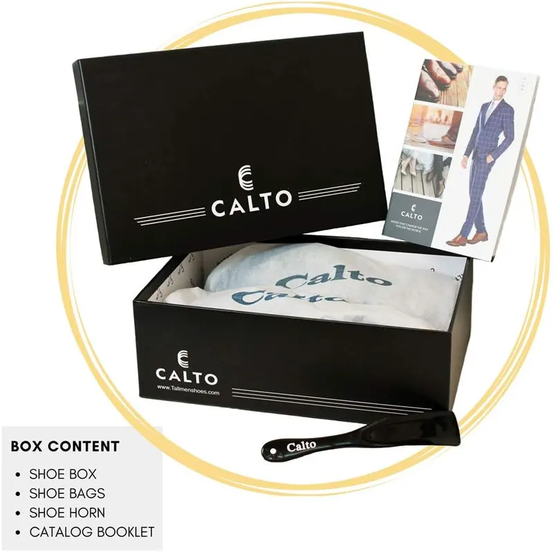 CALTO Men’s Invisible Height Increasing Elevator Shoes – Material